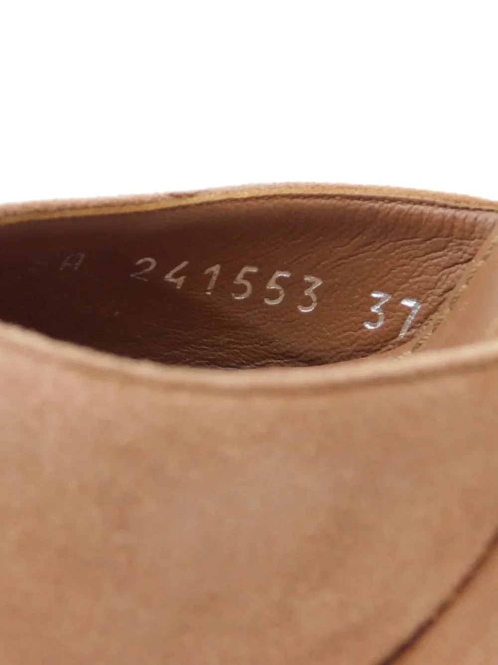 Saint Laurent YSL Open Toe Thorn Heel Tan Suede High Heel Sandals | GUC | 37 US